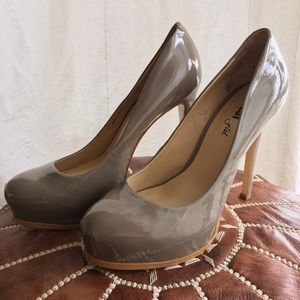 Kelsi Girl by Kelsi Dagger Gray/Taupe Patent Pumps